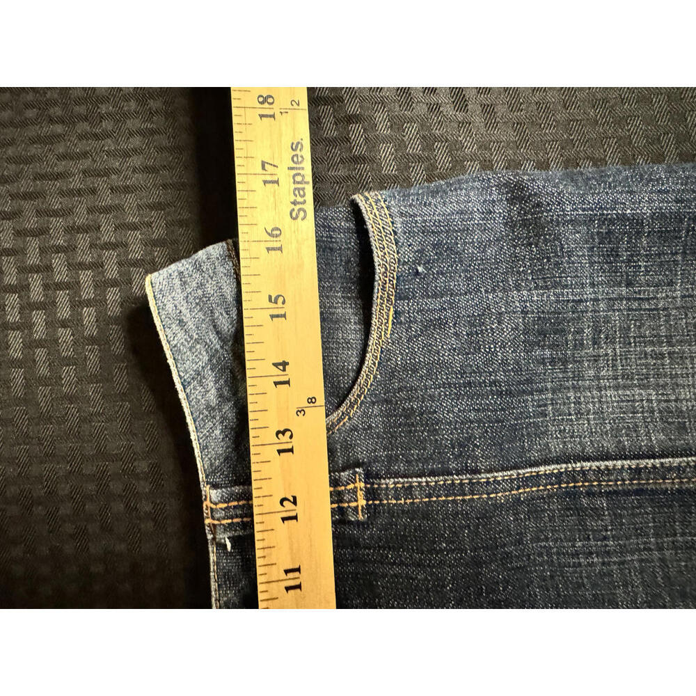 Apt 9 Denim Skirt Womens 10 Blue Button Front Y2K Stretch Pencil Knee Length - Picture 5 of 7